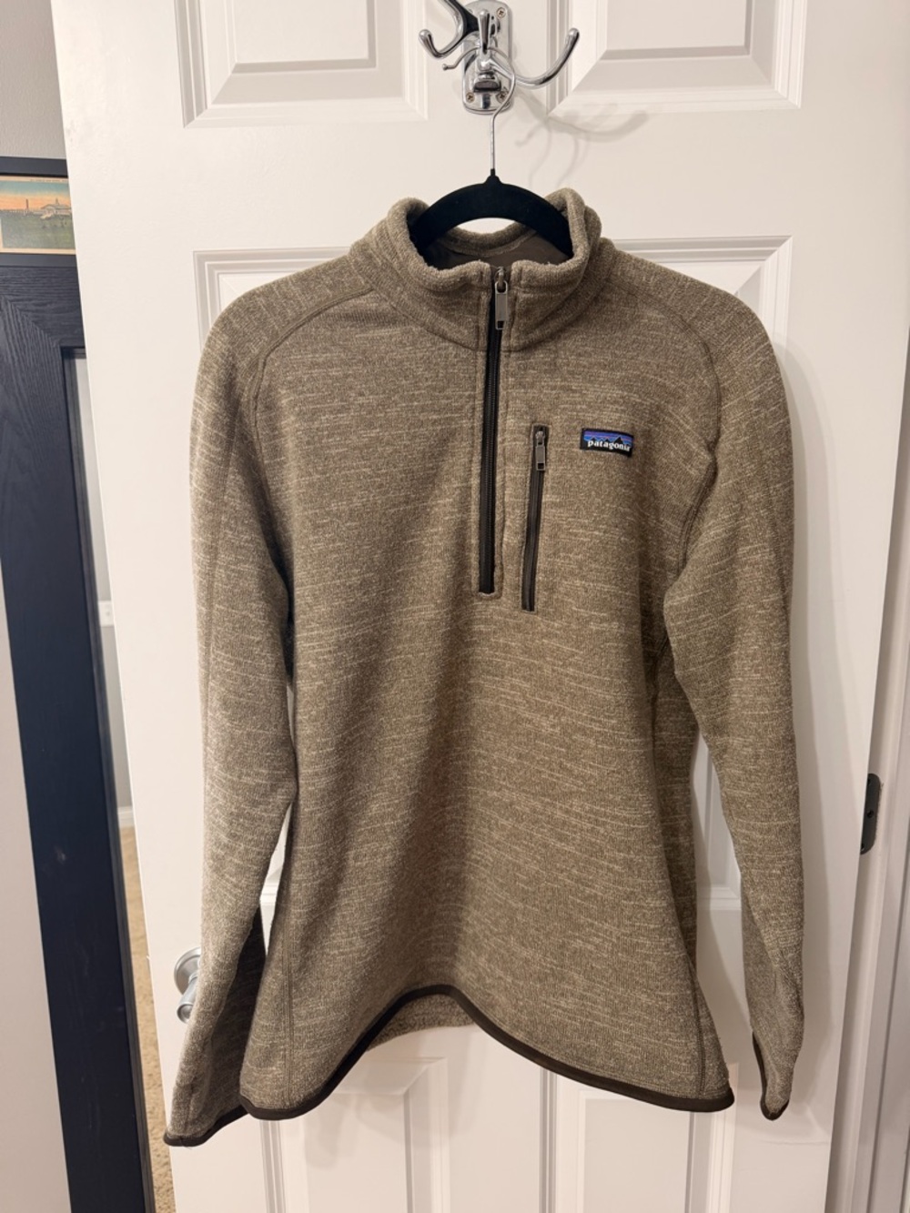 Patagonia Heathered Olive Half-Zip Pullover Jacket